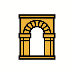 Fototapeta premium A simple vector icon representing a classical golden archway