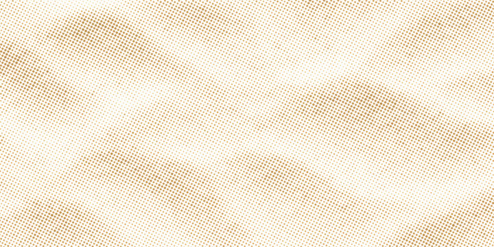 Abstract light beige halftone dots pattern background. Minimalist vector beige wavy dot grid texture on white.