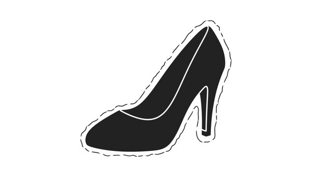 Black High Heel Shoe Illustration.