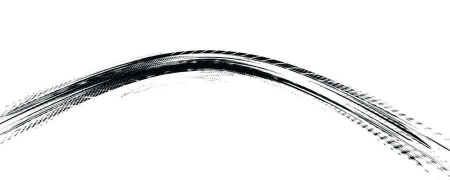 Tire tread marks, wheel textures, tire marks - car racing, motocross, drift, rally, off-road and others. Vector black isolated texture in grunge style with splashes.eps10