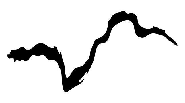 Minimalist black hand drawn line divider vector element with ink brush stroke texture