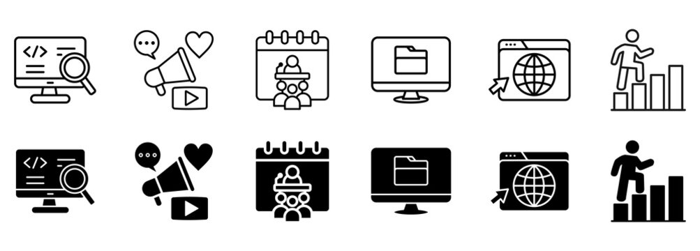 SEM icon set. vector illustration