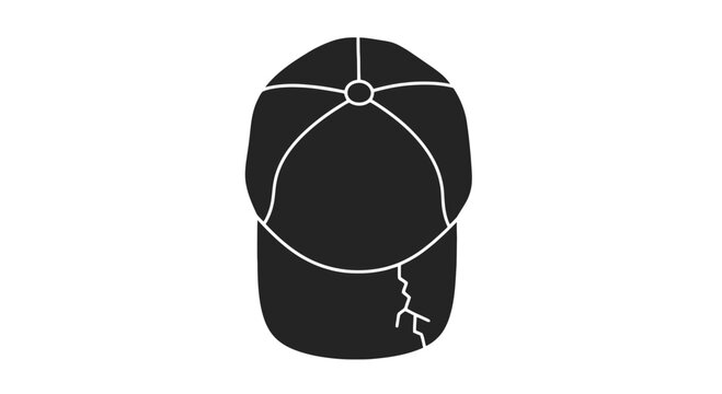 Black Baseball Cap with White Stitching.