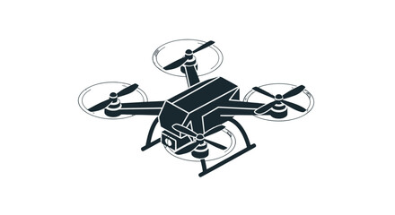 Quadcopter Drone with Camera and Propellers. © Batupa