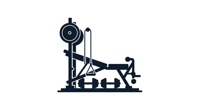 Weight Bench with Dumbbell and Barbell.