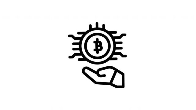 bitcoin minimalist stroke animation