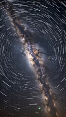 Fototapeta premium Spiral galaxy formation in deep space with bright cosmic light and dark dust clouds