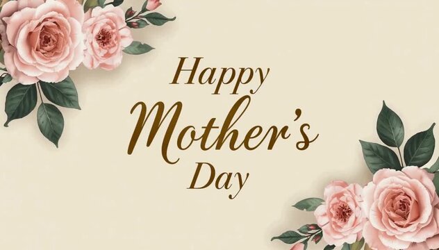 Luxury Mother's Day Greeting Card on Soft Cream Background