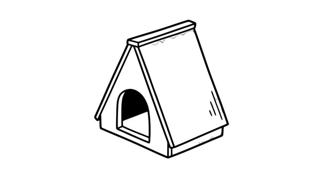 Simple Dog House Illustration Design.