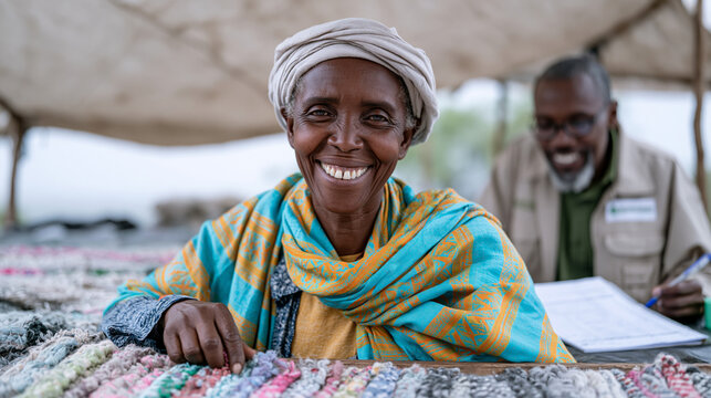 Microloan recipient stands proudly behin 3