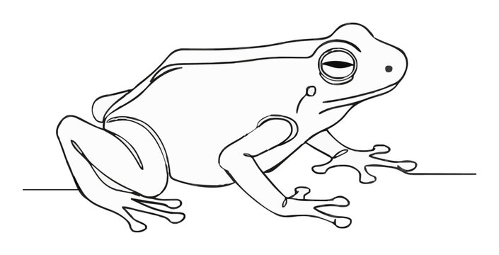 Poison dart frog sleeping peacefully line art icon. Generative AI