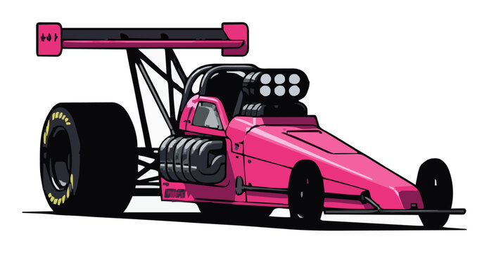 Cyberpunk dragster racing car dynamic vector illustr.... Generative AI