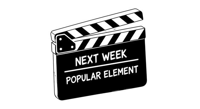 Film Clapperboard with Next Week Popular Element.
