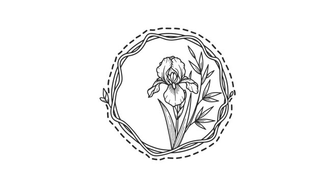 Hand Drawn Iris Flower Illustration Design.