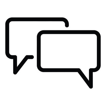 Two empty speech bubbles icon for comments or dialogue  simple line style icon