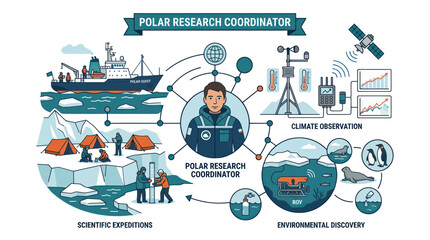 Polar research coordinator managing arctic science and climate studies © Maman