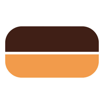 Brown and orange rounded rectangle graphic design element  simple shape icon
