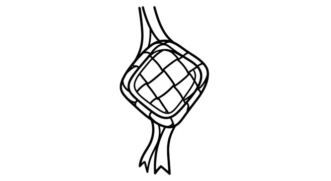 Simple Black and White Garlic Illustration.