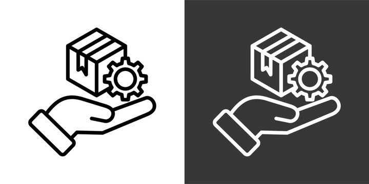 Supplier Management Black And White Multiple Style Icon Set Collection Pack Vector Illustration 