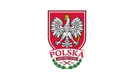 Obraz premium Polish Eagle Coat of Arms Emblem - Polska History Icon