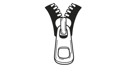 Black and White Zipper Illustration. © Caca