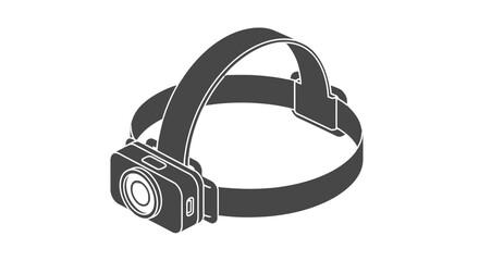 Headlamp Headlight Head Torch Illustration. © Caca