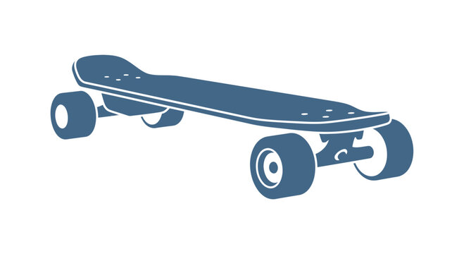 Blue Longboard Skateboard with White Trim.