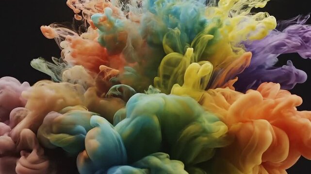 Colorful ink clouds swirling and dissolving in water paint color abstract cloud swirl paint color abstract cloud swirl