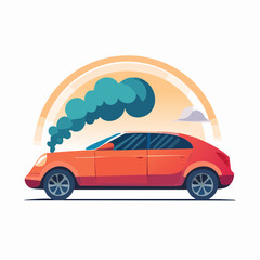 Naklejka premium Car Emitting Smoke
