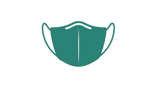 Green Medical Face Mask Illustration.
