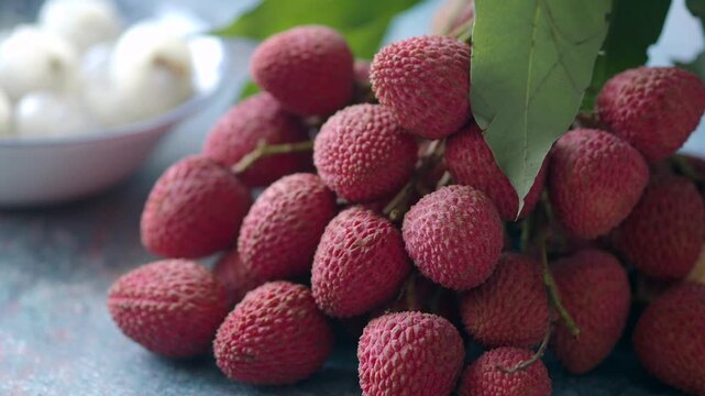 Exploring the lychee fruit in a local market setting