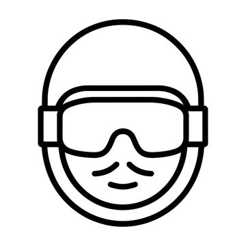 Vector of protective goggles with smiling face on circular frame