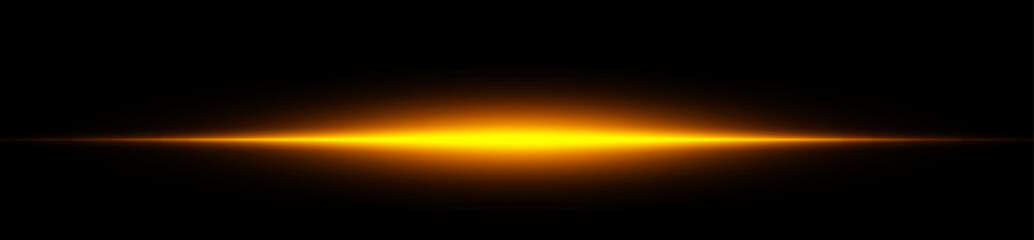 Gold horizontal line light flare effect on black background © LILIIA SMIRNOVA