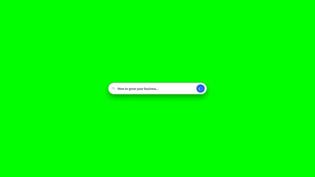 How to grow your business search bar animation on green screen