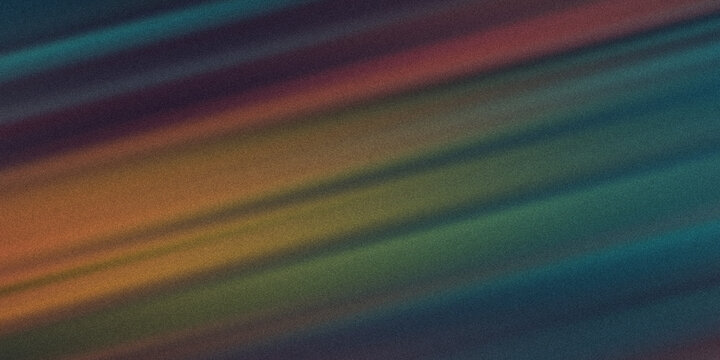 Abstract grainy background featuring parallel diagonal stripes with a colorful gradient from orange to teal hues.
