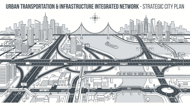 Strategic city plan with integrated urban transportation network
