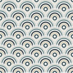 Elegant seamless geometric pattern inspired by the traditional Japanese Seigaiha (blue ocean wave) motif. © wilda