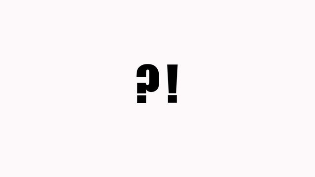 Bold Black Question Mark and Exclamation Mark on White Background symbols punctuation