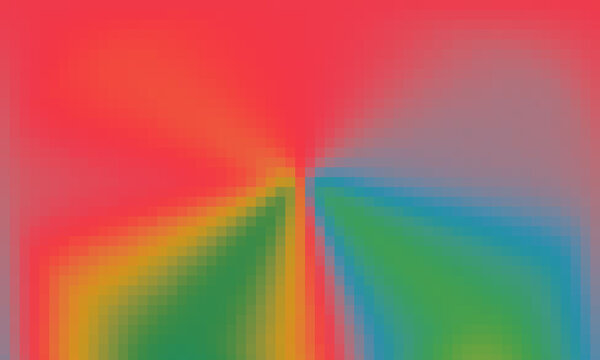 Abstract pixelated gradient background with vibrant red, green, and blue colors
