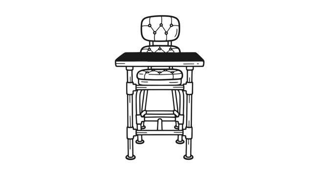 Vintage Sewing Machine on Worktable.