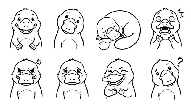 Cute Frog Face Expressions Hand Drawn Vector Set