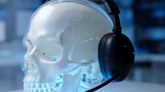 Crystal Clear Sound - Bone Conduction Headphones in a Futuristic Laboratory