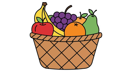 cartoon fruit basket © Arto