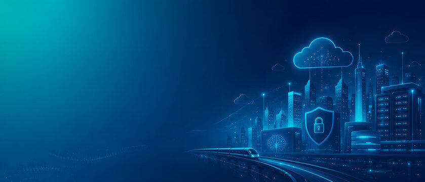 Abstract AI and machine learning concept background with luminous neural network structures, symbolizing deep learning, smart technology, and advanced digital intelligence in a modern futuristic st
