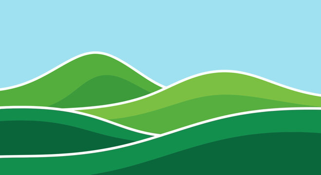 green hills landscape illustration