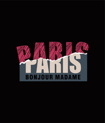Bonjour Madame PARIS typography design vector illustration © goank graphic