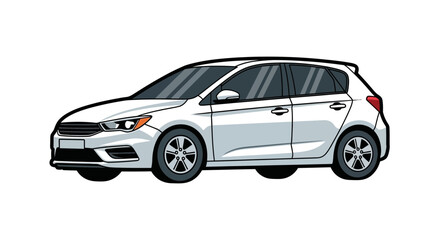 Fototapeta premium silver car on white background