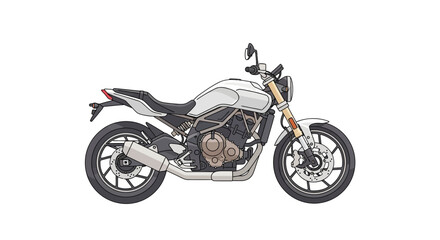 Obraz premium silver motorcycle on white background
