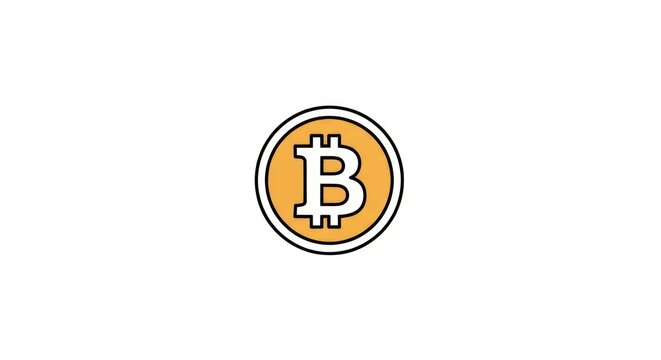 Bitcoin cryptocurrency logo icon symbol.