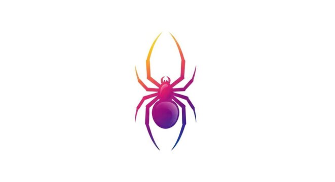 Colorful spider logo design concept.